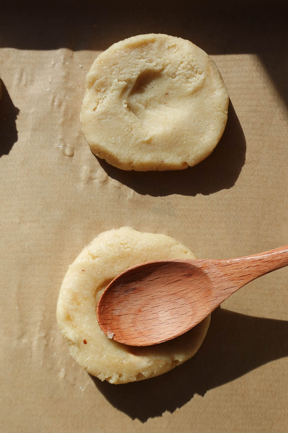 making an indent in the tagalong cookies