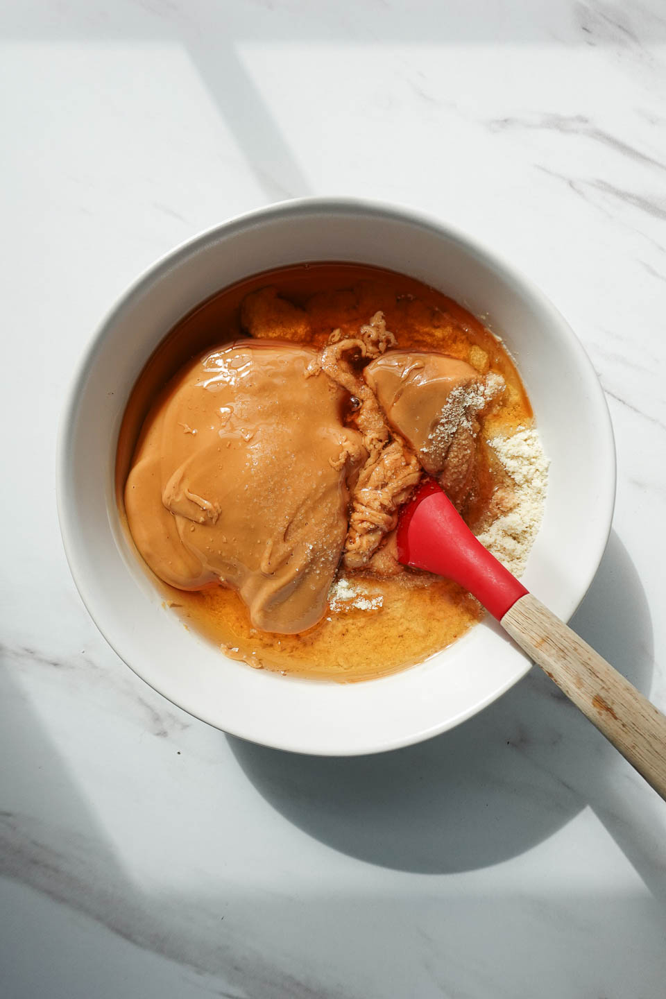 mixing ingredients for homemade nutter butters