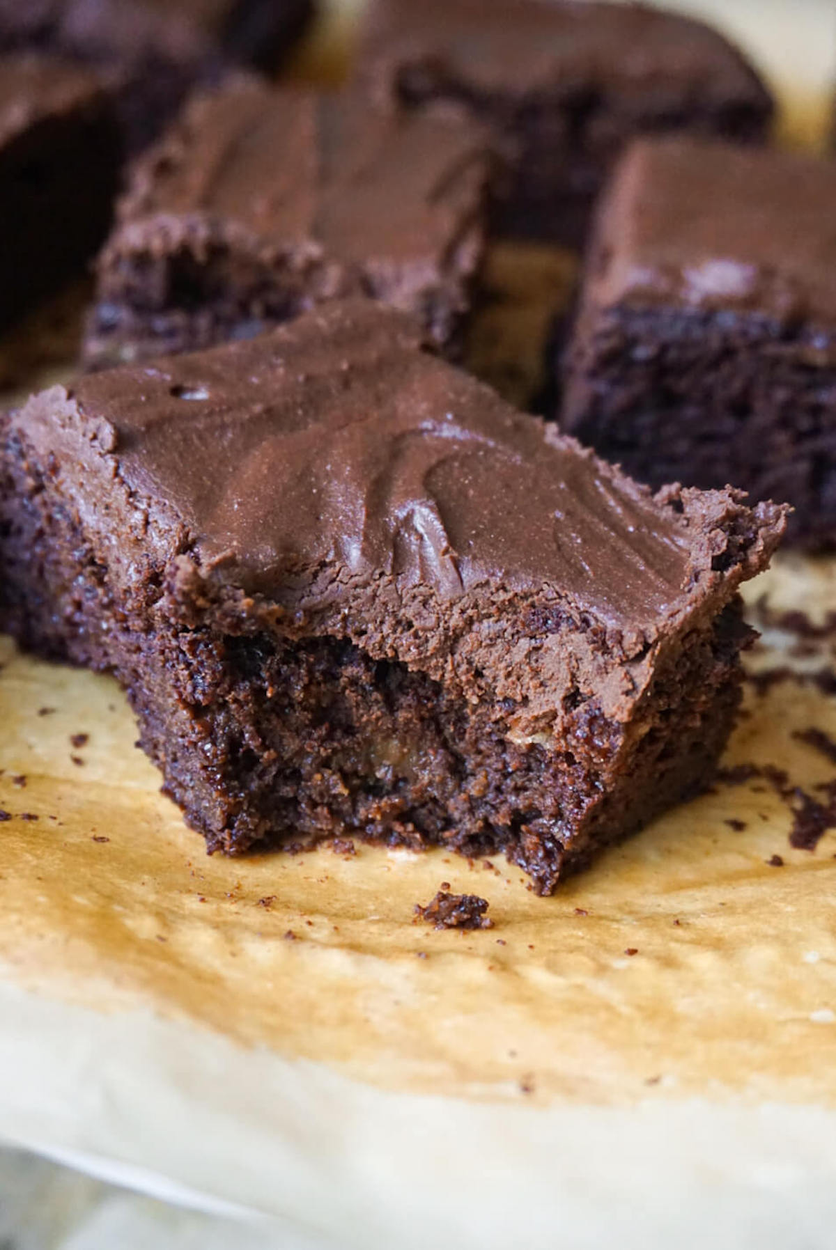 You would never know that this Chocolate Snack Cake is made with bananas & applesauce! It's rich, moist, fudgy and topped with a chocolate protein frosting.