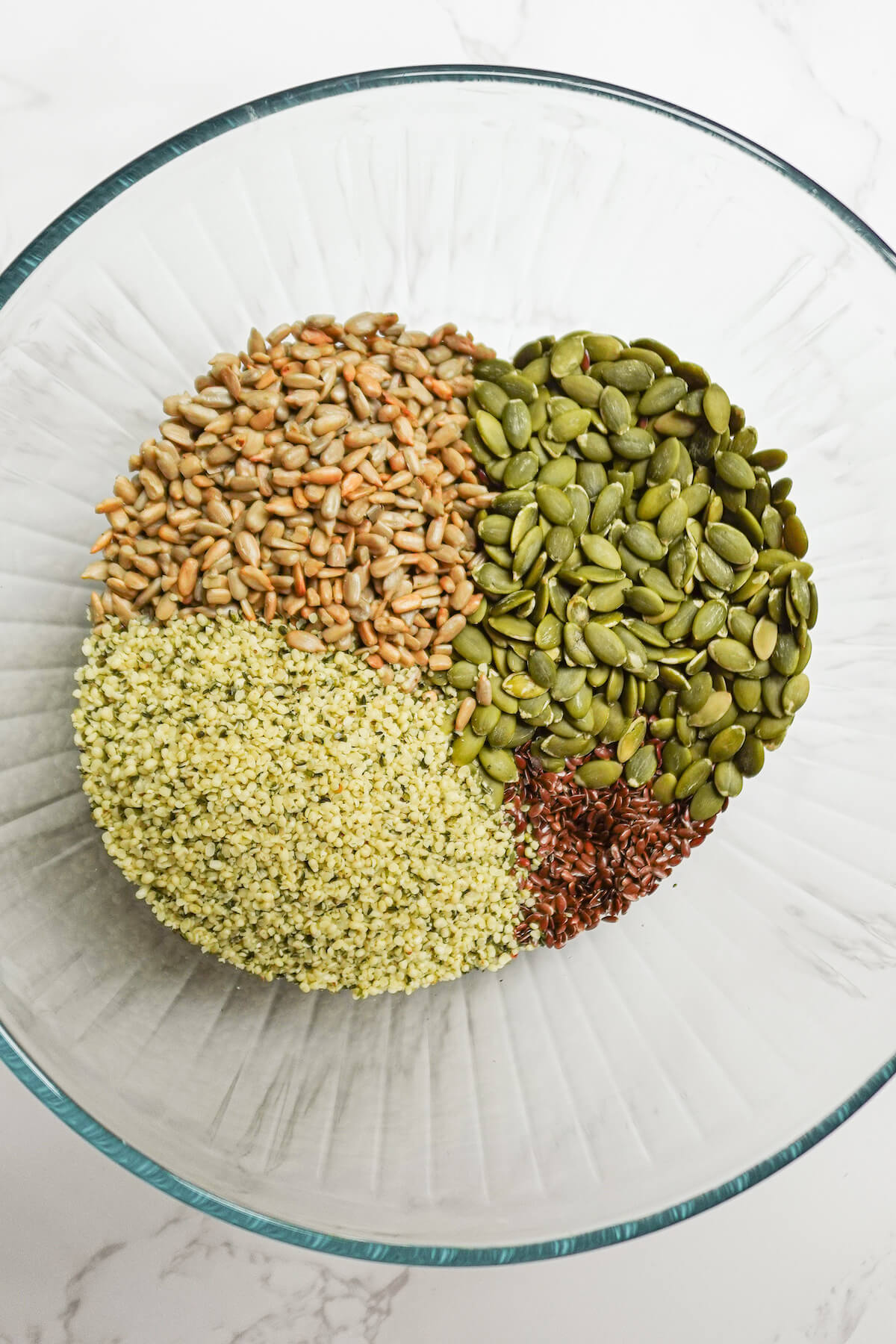 ingredients for flax seed crackers in a bowl