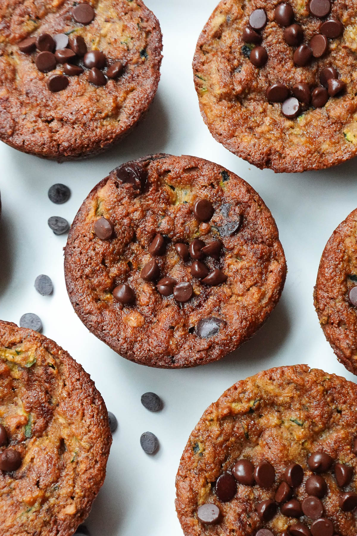 Healthy zucchini muffins on a plate.