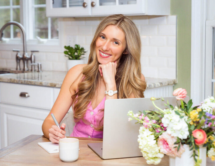 megan sitting at a desk