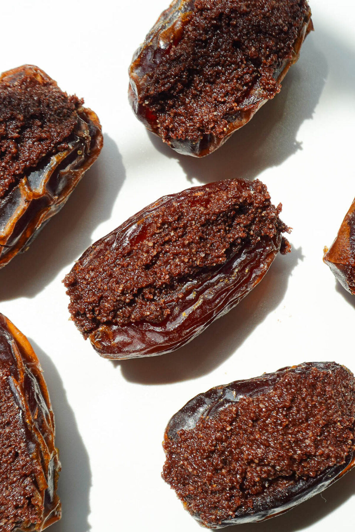 Medjool dates stuffed with edible brownie batter.