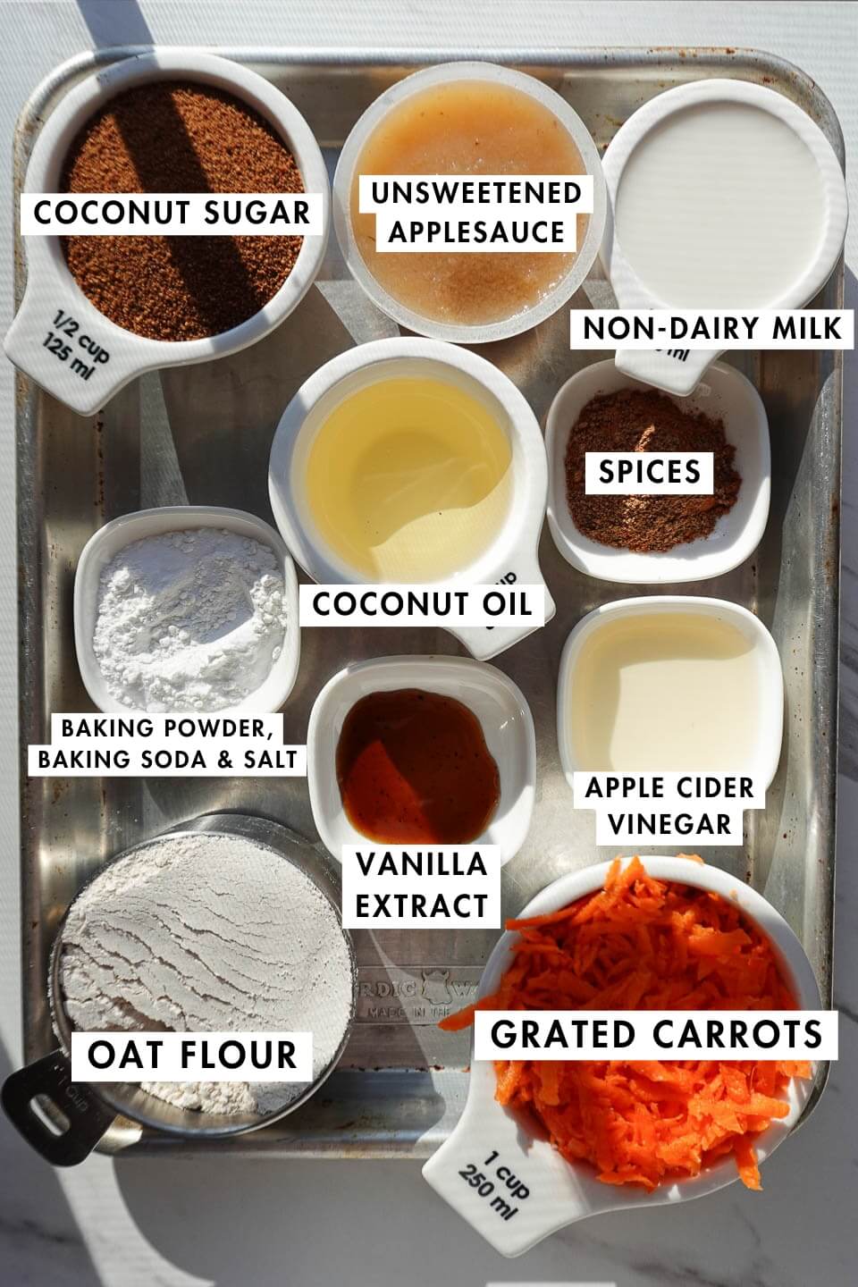 ingredients needed for healthy carrot cake muffins