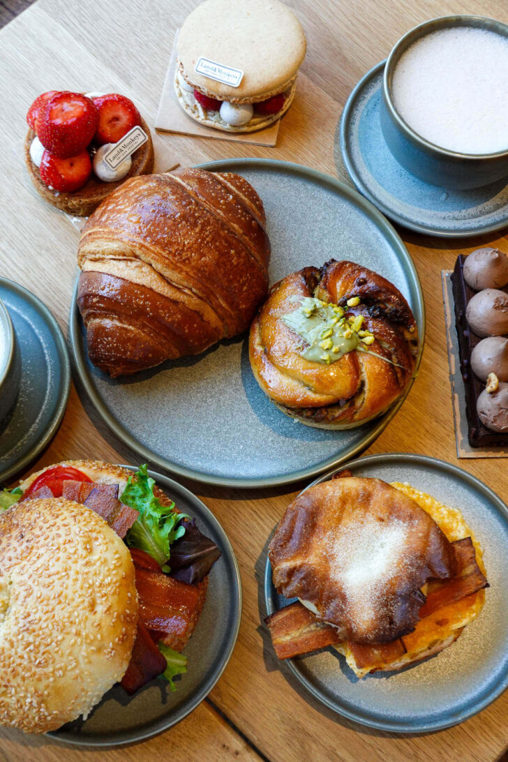 French pastries on a table.